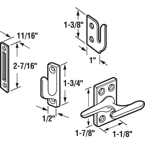 Prime-Line Prime-Line Brass-Plated Die-Cast Zinc Casement Lock 1 pk - 171857