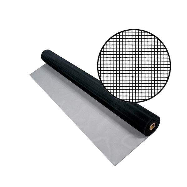 Phifer Stainless Steel Improved Visibility Insect Screening, 36 x 50', Black, 18x18 Mesh, One Roll - 3021497