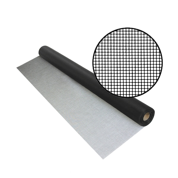 Phifer Fiberglass Improved Visibility Insect Screening, 60 x 100', Black, 18x18 Mesh, One Roll - 3044526