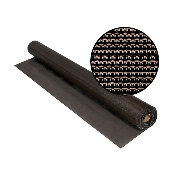 Phifer Vinylcoated Polyester Exterior Shading Fabric, Blocks 90 Heat, 60x100', Brown, One Roll - 3004175