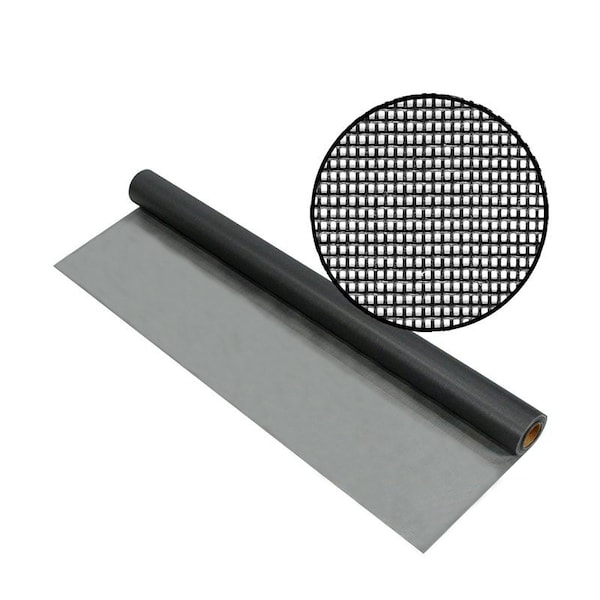 Phifer Phifer Door and Window Screen, 100 ft L, 72 in W, Fiberglass, Charcoal - 3003903