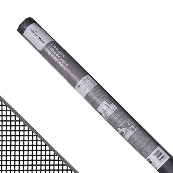 Saint-Gobain Adfors Saint-Gobain ADFORS 48 in. W X 25 ft. L Charcoal Fiberglass Insect Screen Cloth - FCS11159-M