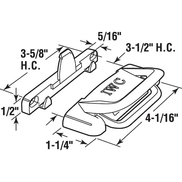 Prime-Line Diecast, White, Sliding Window Slam Latch, International Window - F 2686