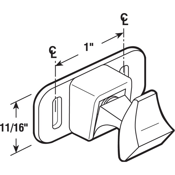 Prime-Line Sliding Window Latch, Plastic, White, 1 in. Hole Centers Single Pack - F 2602
