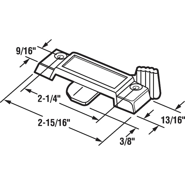 Prime-Line Sliding Window Sash Lock, Diecast, White Finish, 2-1/4 in. Hole Center - F 2780