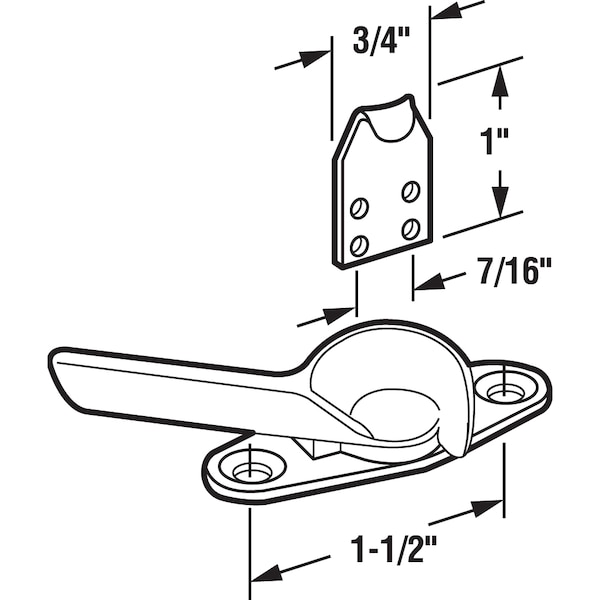Prime-Line Sash Lock, 1-1/2 in. Hole Center, Diecast Zinc, Polished Finish, 2 Pack - F 2509