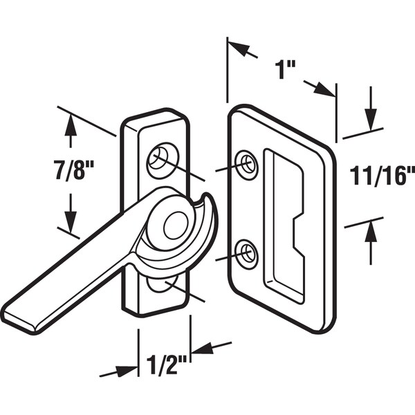 Prime-Line Zinc Diecast Right-Handed Sliding Window Cam Latch 2 Pack - F 2511