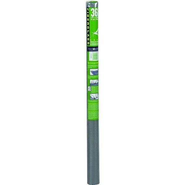 Adfors Insect Screen, 7 ft L, 36 in W, Fiberglass, Gray - 30105