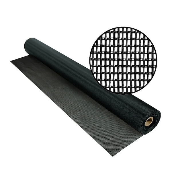 Phifer Vinylcoated Polyester Petresistant Insect Screening, 48 x 100', Black, 17x8 Mesh, One Roll - 3004128