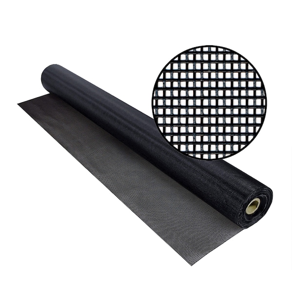 Phifer Heavy Duty Vinylcoated Polyester Insect Screening, 72 x 25', Black, 17x13 Mesh, One Roll - 3030321