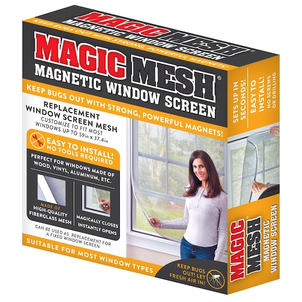 Magic Mesh Magic Mesh Magnetic Replacement Window Screen Fiberglass 1 pk - MM601106
