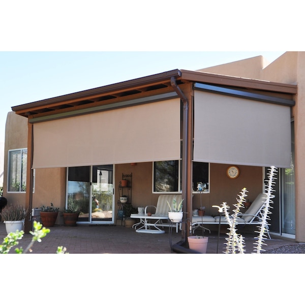 Phifer Vinylcoated Polyester Exterior Shading Fabric, Blocks 90 Heat, 48x100', Beige, One Roll - 3008484