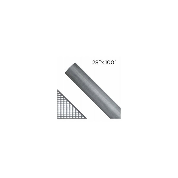Saint-Gobain Adfors Insect Window Screen, Gray Fiberglass, 28-In. x 100-Ft. - FCS8776-M