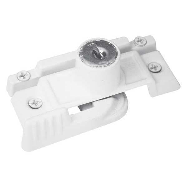 Primeline Tools Keyed Child-Proof Sash Lock, 2-1/4 in. Hole Centers, Diecast Zinc, Painted White (Single Pack) - U 9933