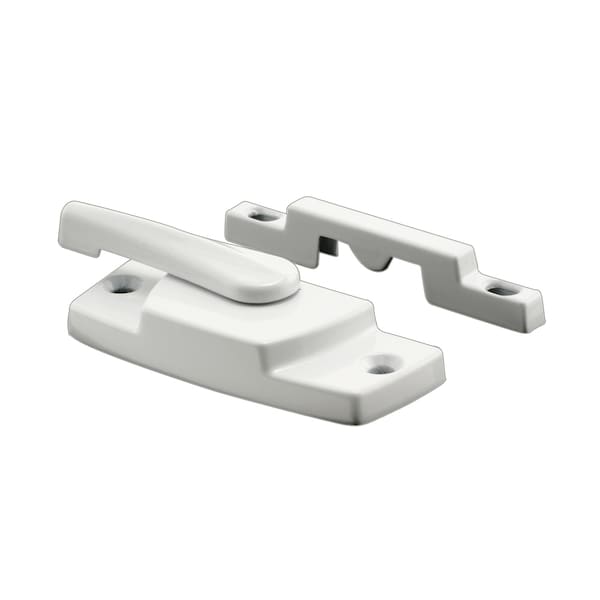 Prime-Line Sash Lock, 2-1/4 in. Hole Centers, Fits Single and Double Hung Windows, Diecast, White Single Pack - F 2768