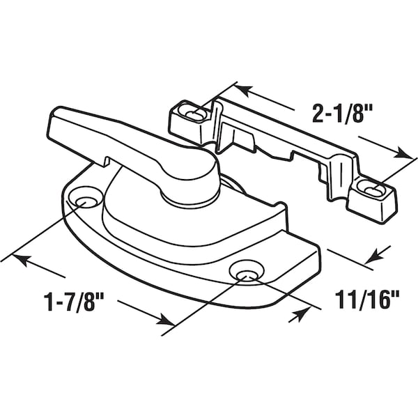 Prime-Line Sash Lock, 1-7/8 in. Hole Centers, Fits Single and Double Hung Windows, Diecast, White Single Pack - F 2754