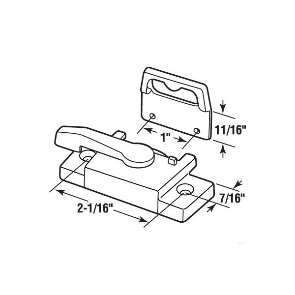 Prime-Line Sash Lock w/Face-Mount Keeper, 2-1/4in Hole Center Spacing, Diecast Zinc, White - F 2767