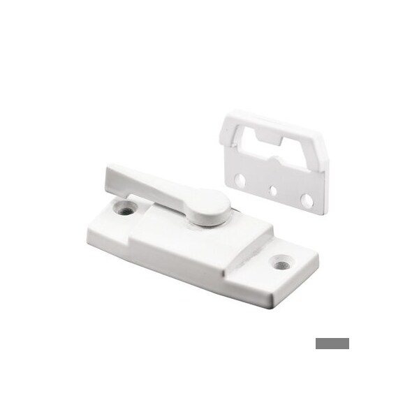 Prime-Line Sash Lock w/Face-Mount Keeper, 2-1/4in Hole Center Spacing, Diecast Zinc, White - F 2767