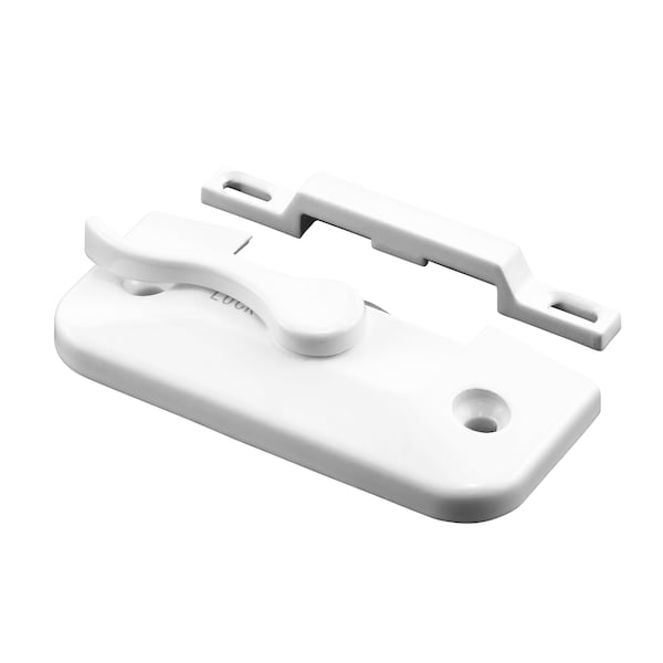 Prime-Line Window Sash Lock 2-1/4 H/C w/ Keeper 2-1/4 H/C Diecast White w/Screws (Single Pack) - F 2898