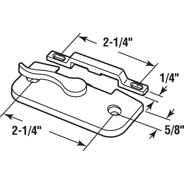 Prime-Line Window Sash Lock 2-1/4 H/C w/ Keeper 2-1/4 H/C Diecast White w/Screws (Single Pack) - F 2898