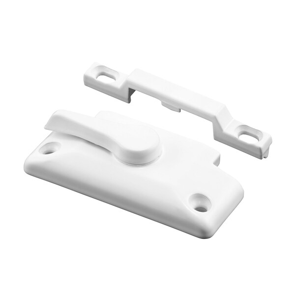 Prime-Line Window Sash Lock w/ Keeper, Fits Simonton Windows, 2-1/4 in. Hole Centers, Metal, White 1 Set - F 2921