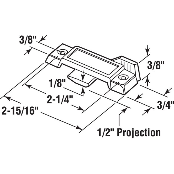 Prime-Line Sash Lock, 1/2 in. Latch Projection, Fits Metal Sliding Windows, Diecast Zinc, Painted Almond,  - F 2783
