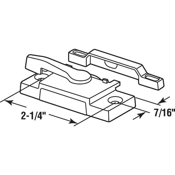 Prime-Line Lock Sash Vinyl Wdw Wht - 173971-W