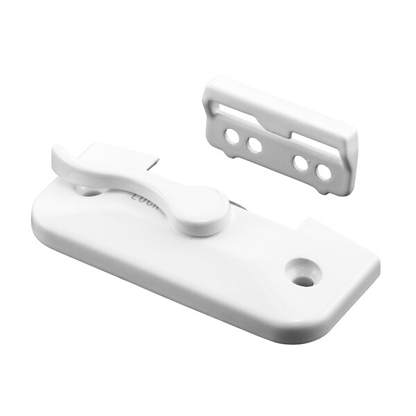Prime-Line Window Sash Lock 2-1/4 H/C w/Keeper Die White w/Screws (Single Pack) - F 2899