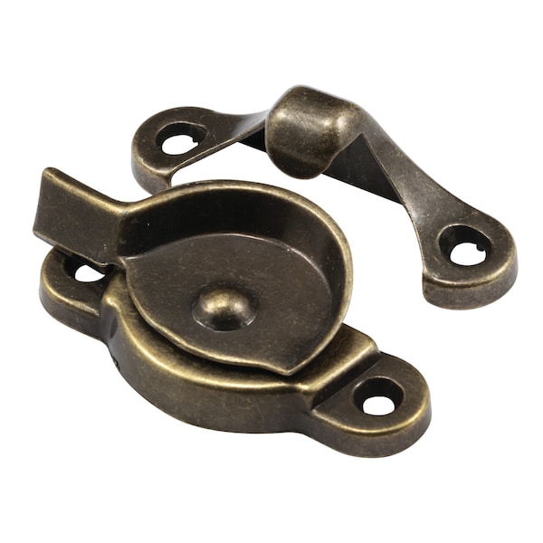 Prime-Line 1-15/16 in. Antique Brass Diecast Zinc Double Hung Sash Lock - F 2653