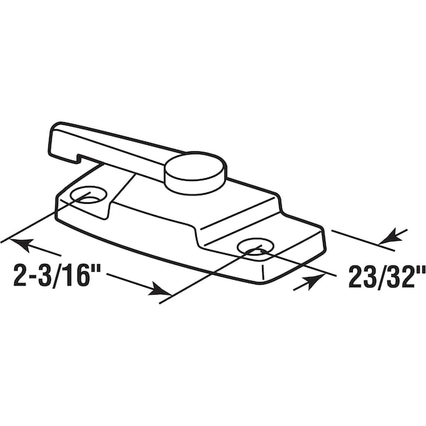 Prime-Line Window Sash Lock 2-3/16 H/C No Keep Plastic Off White w/Screws (Single Pack) - F 2897