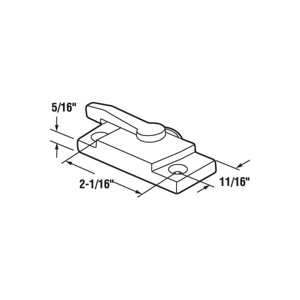 Prime-Line Sash Lock-Only, 2-1/16 in. Hole Center Spacing, For Vertical Sliding Windows, Diecast Zinc, Almond,  - F 2747