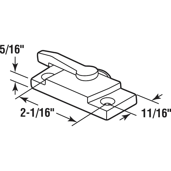Prime-Line Sash Lock-Only, 2-1/16 in. Hole Center Spacing, For Vertical Sliding Windows, Diecast Zinc, Almond,  - F 2747