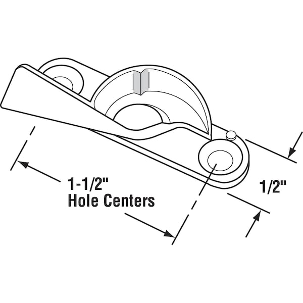 Prime-Line Sliding Window Sash Lock, 1-1/2 in. Hole Centers, Diecast Zinc, Nickel Plated 2 Pack - F 2644