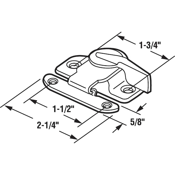 Prime-Line Sash Lock, 1-1/2 in. and 1-7/8 in. Hole Centers, Steel, Satin Nickel  Single Pack - U 11062