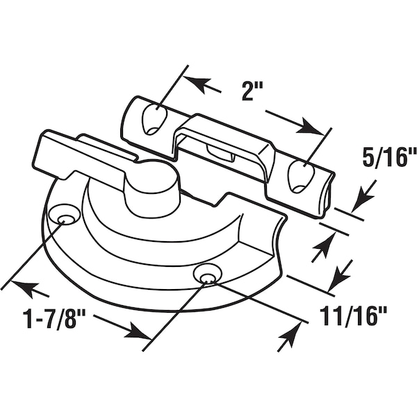 Prime-Line Window Sash Lock 1-7/8 H/C w/ Keeper 2 H/C Diecast White w/Screws (Single Pack) - F 2918