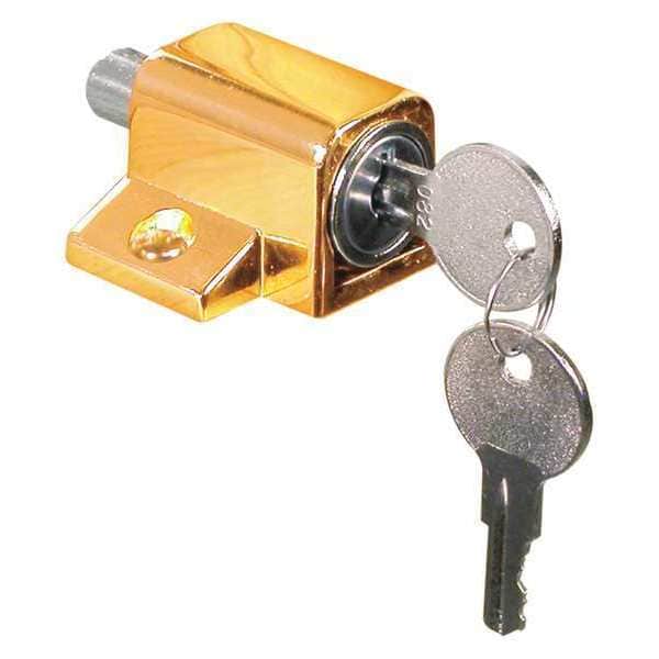 Primeline Tools Keyed Sash Lock, 9/16 in. Projection, Diecast, Brass Plated Finish (Single Pack) - U 9863