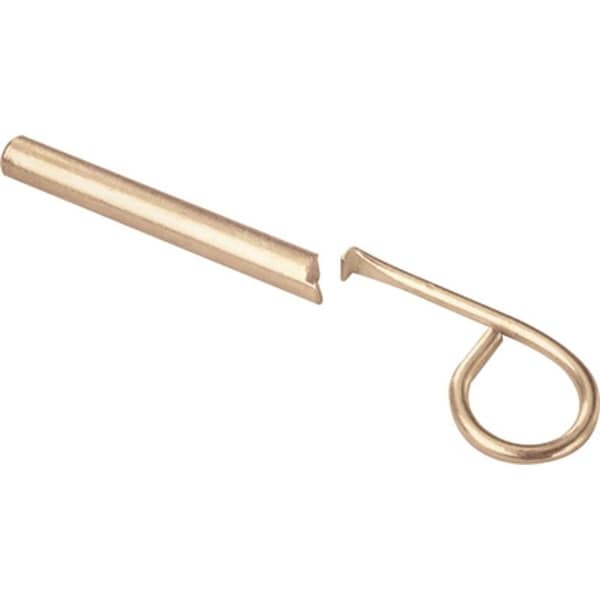 Defender Security Window Sash Pin Lock, 212 in L, Steel, Brass - U 9845
