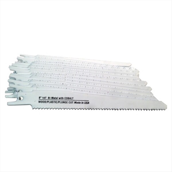 Disston Blu-Mol 6 In. 10 Tpi Wood Cutting Bi-Metal Reciprocating Saw Blade, 50PK - 6478-50