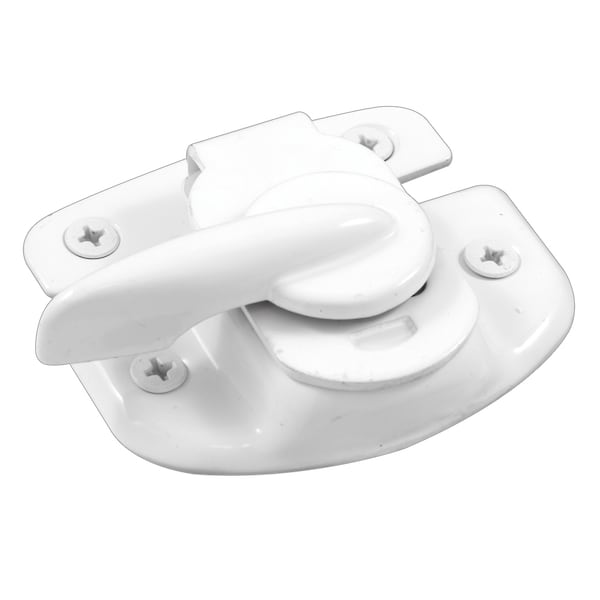 Prime-Line 1-3/4 in. White Painted Stamped Steel Double Hung Sash Lock with Draw - F 2618