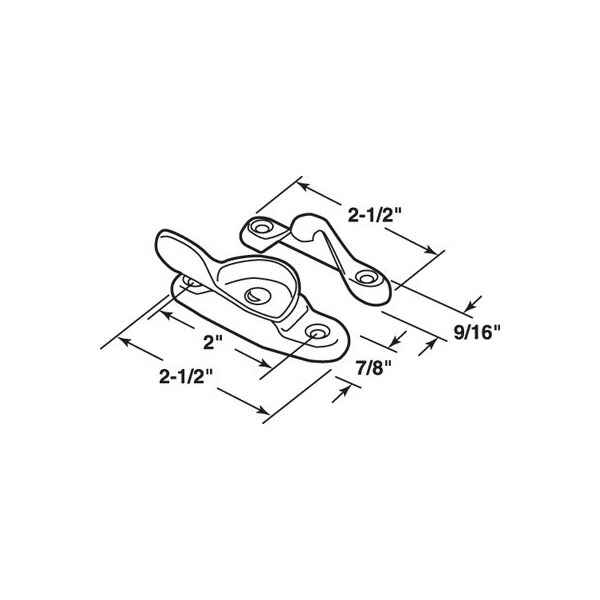 Prime-Line Sash Lock, 2 in. Hole Centers, Fits Single/Double Hung Wood Windows, Solid Brass, Polished Finish,  - F 2600