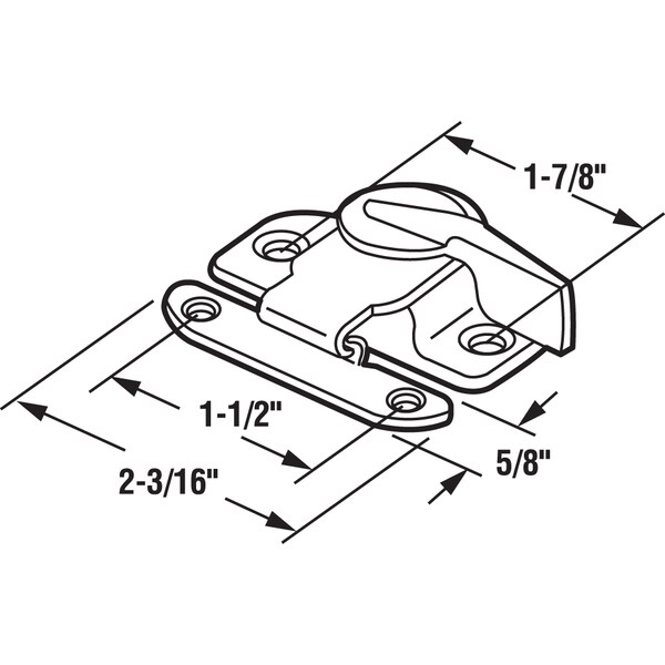Prime-Line Sash Lock, 1-1/2 in., Steel Construction, Satin Nickel Finish (1-set) - F 2713