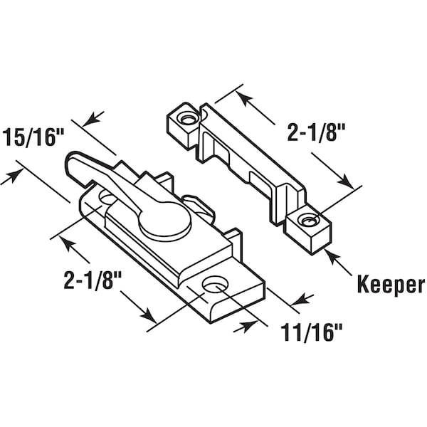 Prime-Line Prime-Line Painted White Zinc Sash Lock 1 pk - 171915