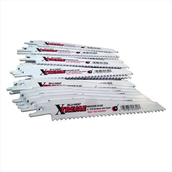 Disston Disston 6486 Blu-Mol 6 In. 6 Tpi Wood Cutting Xtreme Bi-Metal Demolition Reciprocating Saw Blade; 20 Pack - 6486
