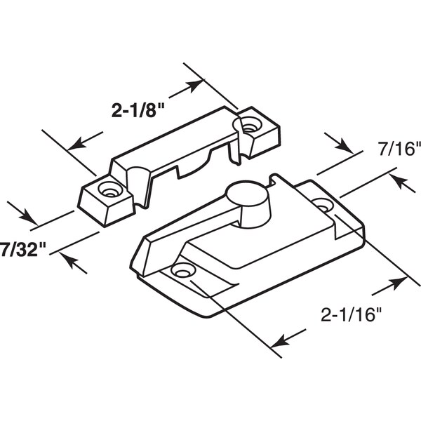 Prime-Line Trimline Cam Lock, 2-1/16 in. Hole Centers, Diecast, with lugs, Bronze - TH 23084