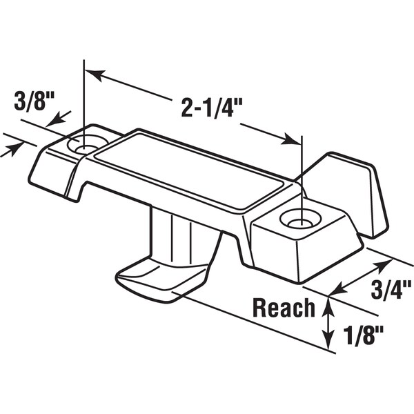 Prime-Line Deep Reach Window Sash Lock, 2-1/4 in. Hole Centers, diecast, White - F 2689