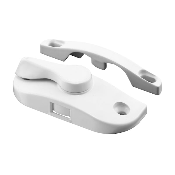 Prime-Line Window Sash Lock 2-1/16 H/C w/ Keeper 2-1/8 H/C Diecast White w/Screws (Single Pack) - F 2895