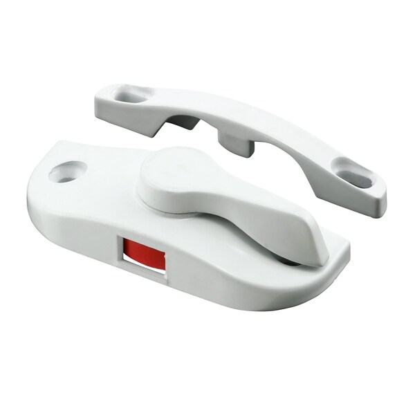 Prime-Line Window Sash Lock 2-1/16 H/C w/ Keeper 2-1/8 H/C Diecast White w/Screws (Single Pack) - F 2895