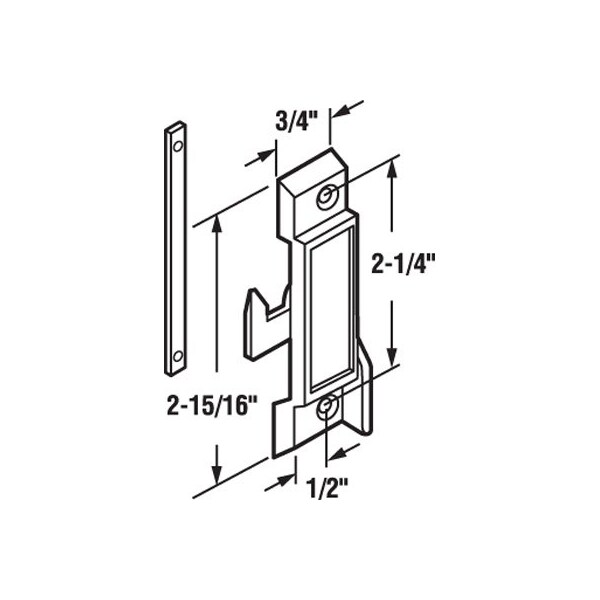 Prime-Line Sash Lock, 5/8in Latch Projection, Fits Vinyl and Aluminum Sliding Windows, Diecast Zinc, Black - F 2512