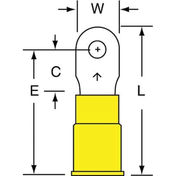 Terminal anular de nylon de 3M de calibre 12-10, para tornillo #4, paquete de 500 unidades - MNG10-4R/SK