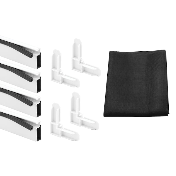 Prime-Line Screen Frame Kit, 7/16in x 3/4in x 60in x 60in, Aluminum, White Finish - MP8244